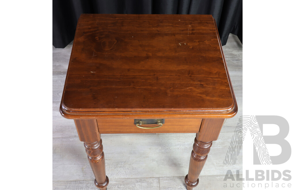 Pair of Elevated Single Drawer Side Tables