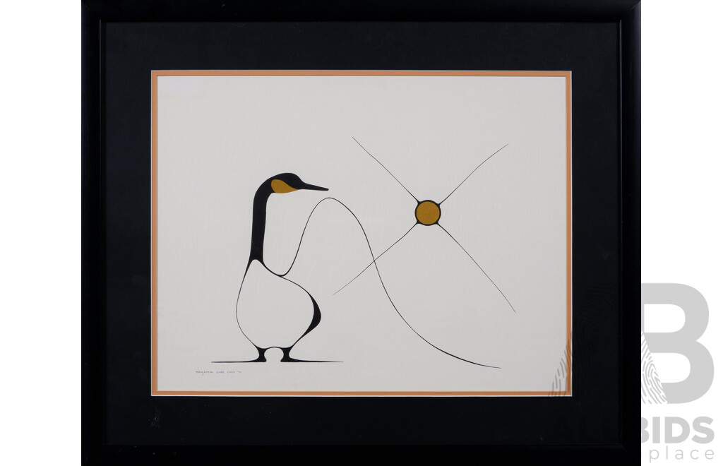 Benjamin Chee Chee, (20th Century, Ojibwa Canadian,1944-1977), Untitled Snowgoose, Screenprint, 49 x 59 cm (frame)