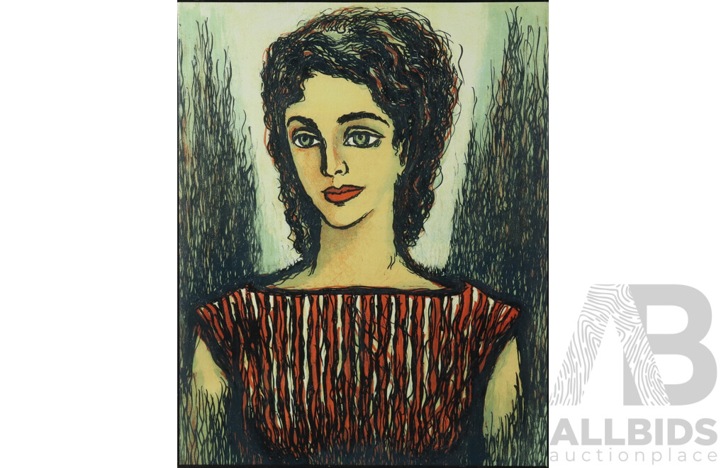 Syed Sadequain, (Pakistani-Indian, 1930-1987), Portrait of Marie From 