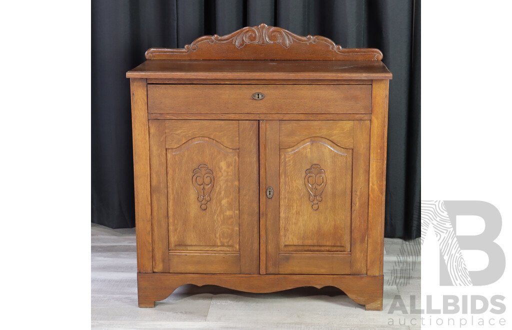 Art Deco Oak Two Door Cabinet