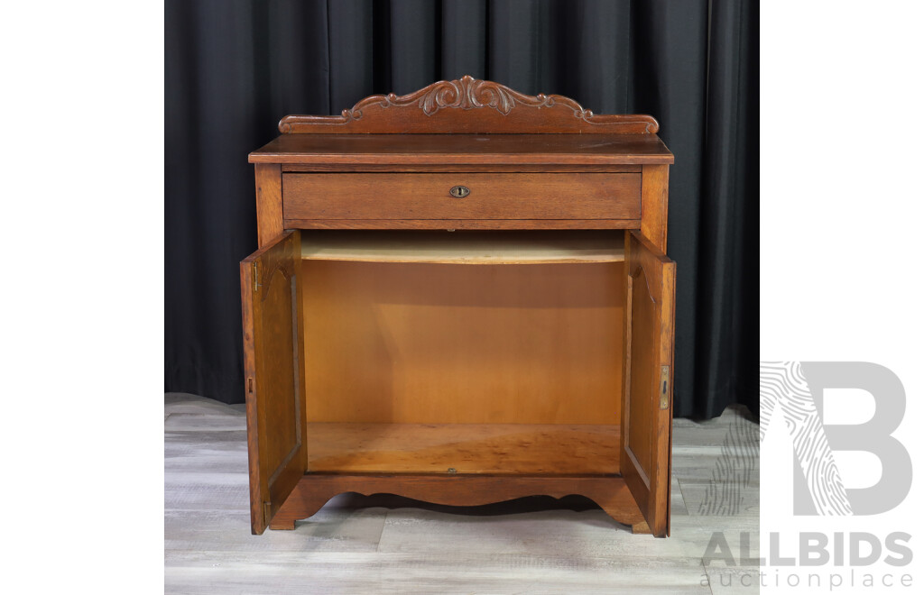 Art Deco Oak Two Door Cabinet