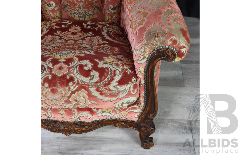 Heavily Carved French Style Armchair