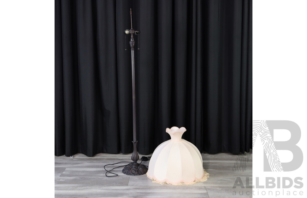 Fluted Metal Floor Lamp with Another Shade