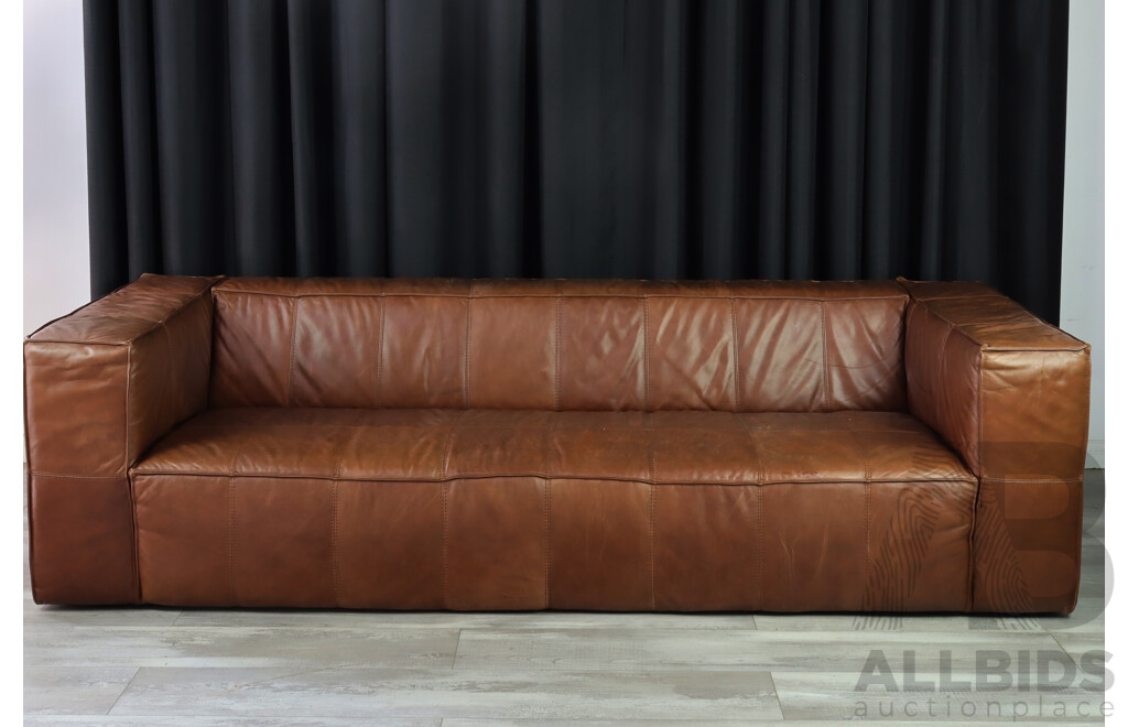 Modern Leather Three Seater Lounge by Freedom Furniture