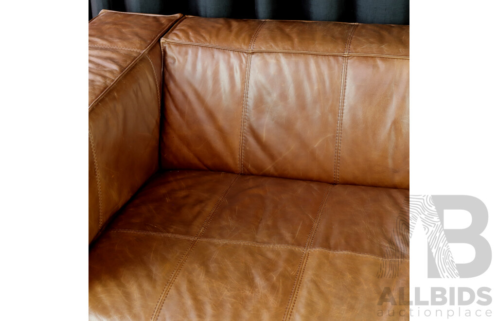 Modern Leather Three Seater Lounge by Freedom Furniture