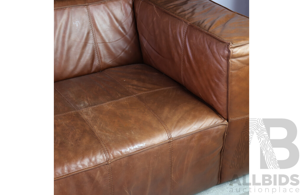 Modern Leather Three Seater Lounge by Freedom Furniture