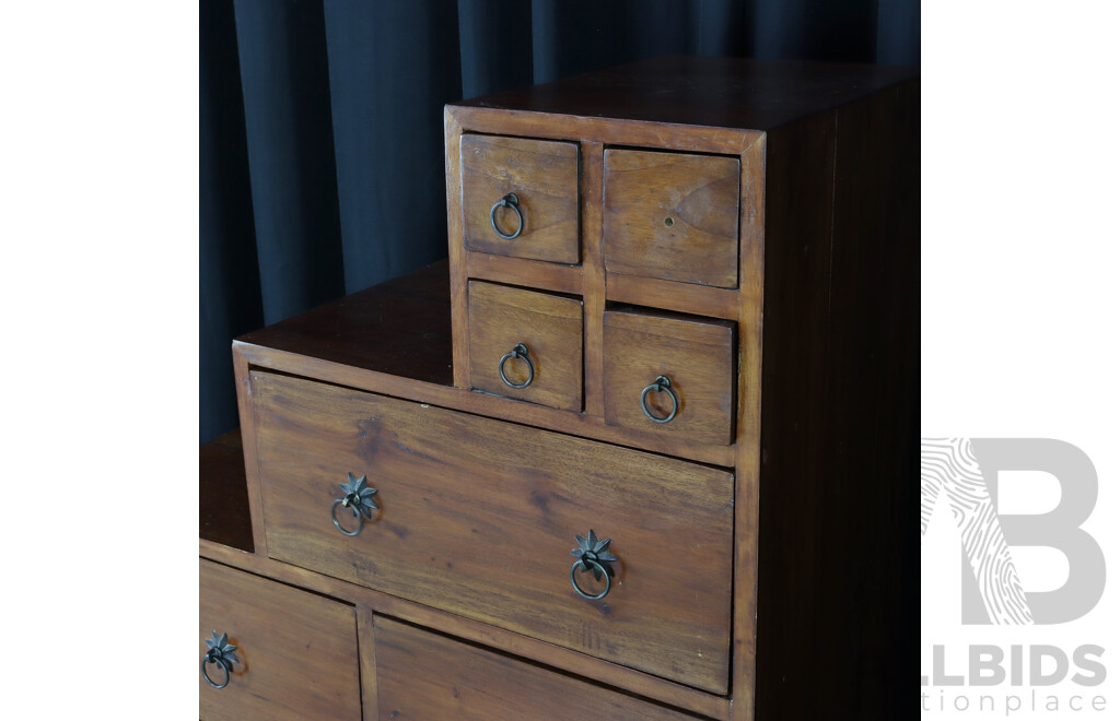 Hardwood Step Side Drawer Unit