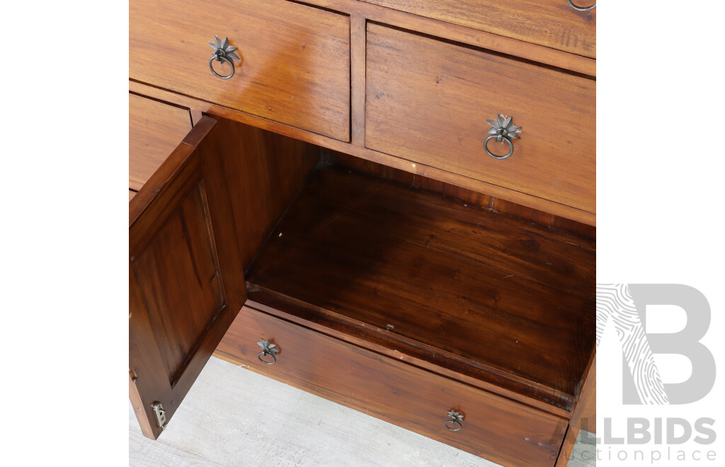 Hardwood Step Side Drawer Unit