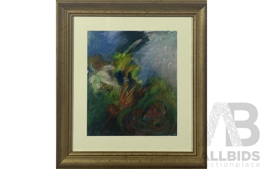 D. Taylor (Date Unknown), Abstract Flower Study, Gouache and Watercolour, 54 x 49 cm (frame)