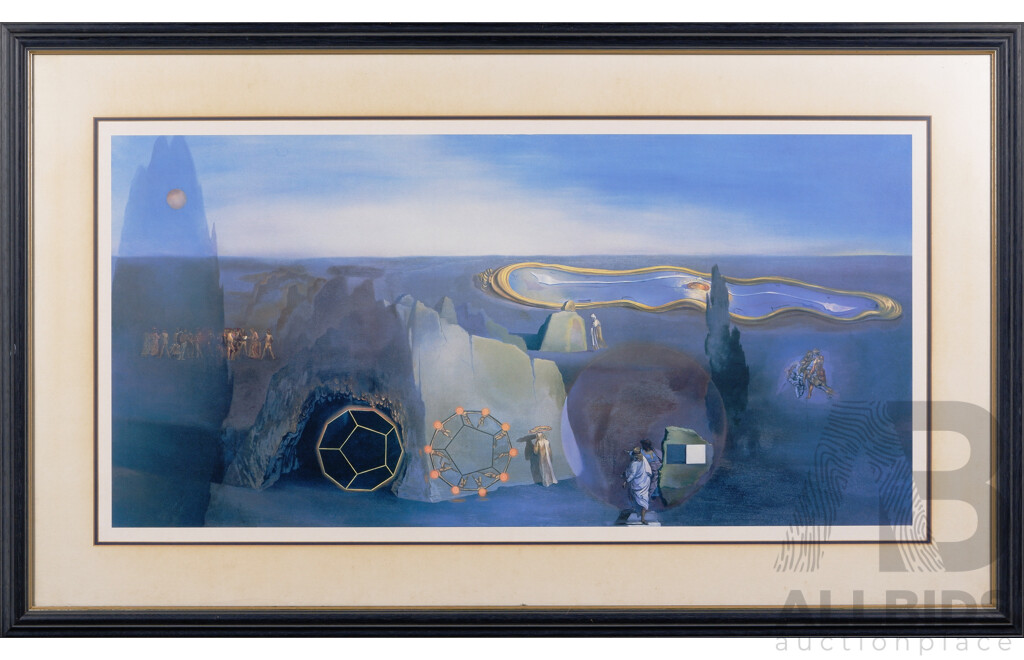 Salvador Dali, (20th Century, Spanish, 1904-89), in Search of the Fourth Dimension (1979), Quality Reproduction Colour Print of Original Oil on Canvas, 44 x 89 cm (image)