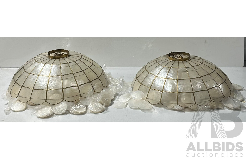 Retro Capiz Shell Chandelier