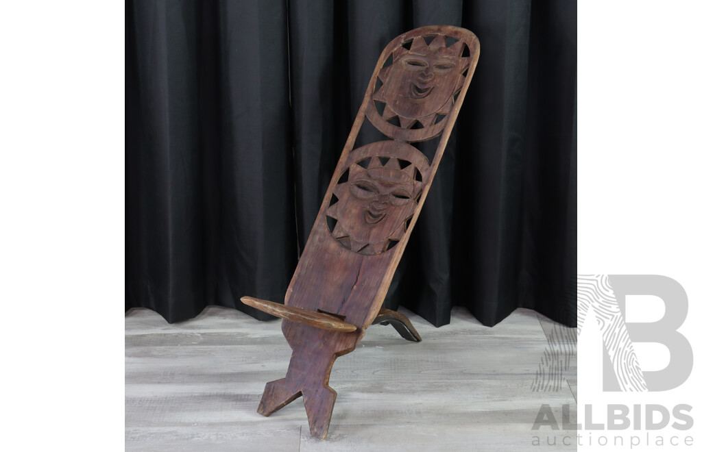 Carved African Folding Stool