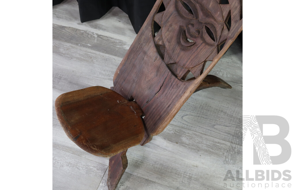 Carved African Folding Stool