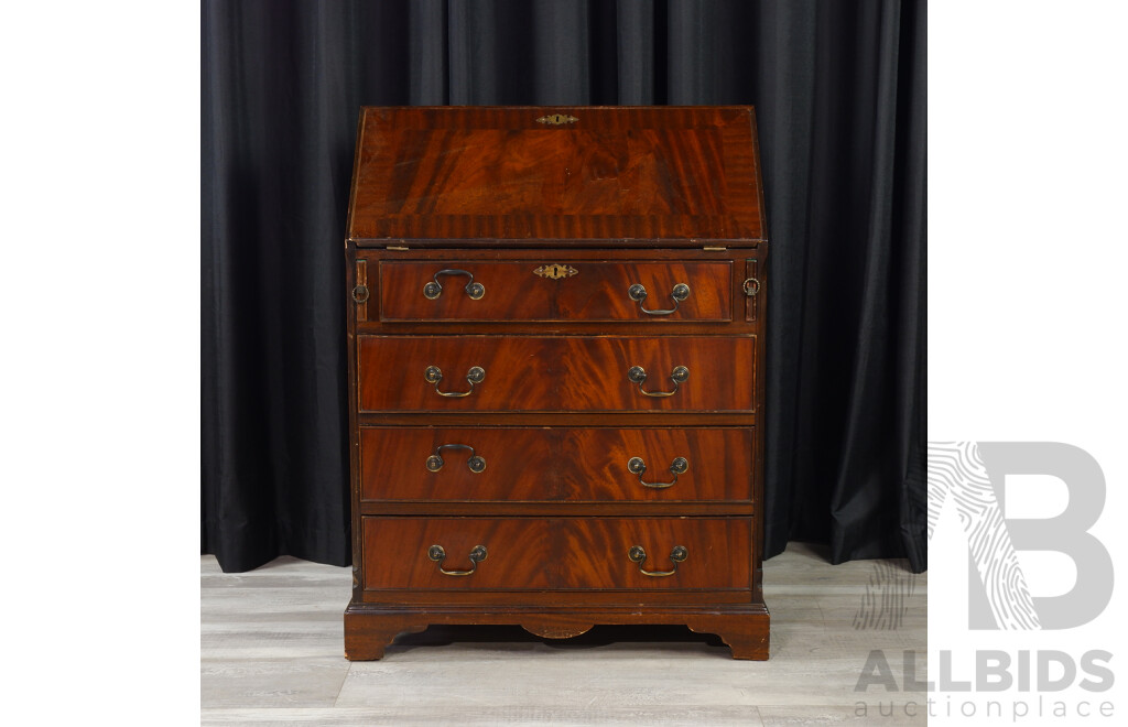 Reproduction Four Drawer Drop Front Bureau