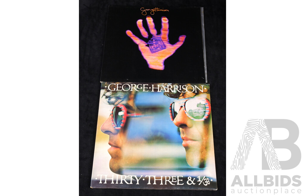 Two George Harrison Vinyl LP Records Comprising Living in a Material World & Thirty Three & 1 3rd