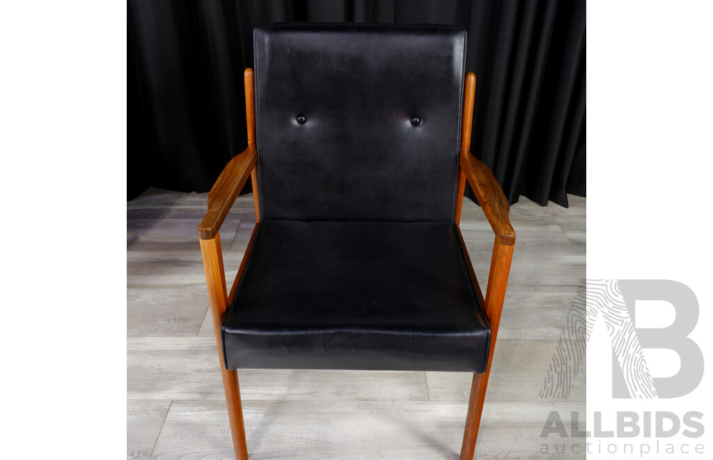 Pair of Blackwood Framed Upholstered Carvers by Moderntone, Distributed by Featherston Interiors