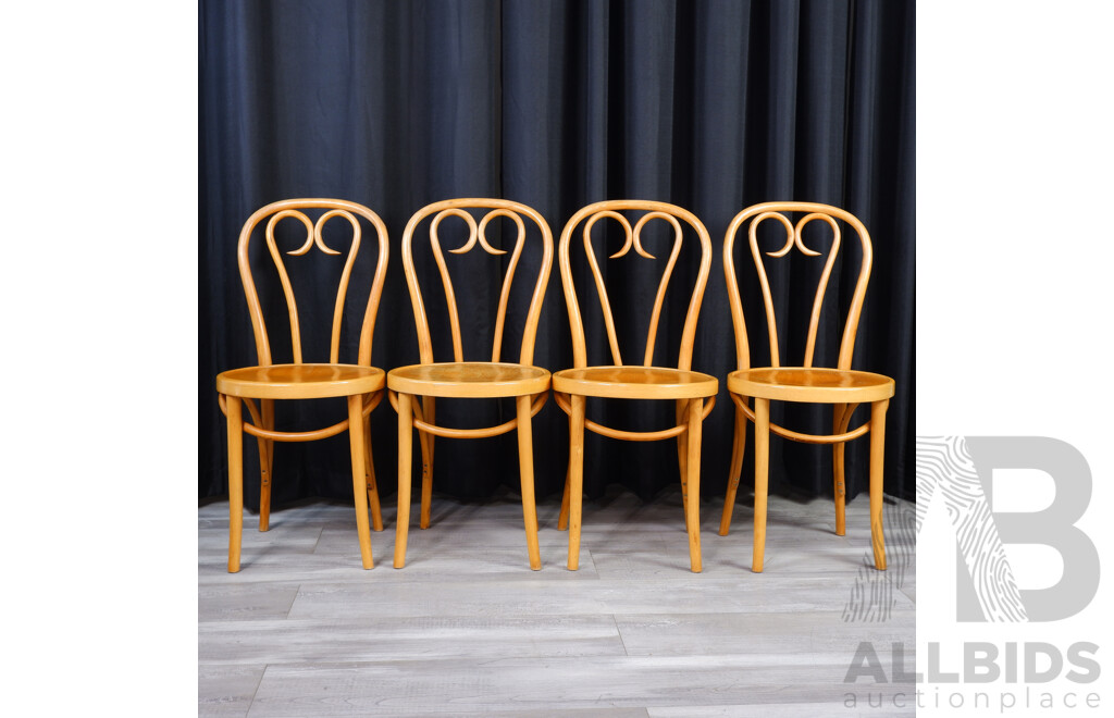 Set of Four Elm Bentwood Dining Chairs