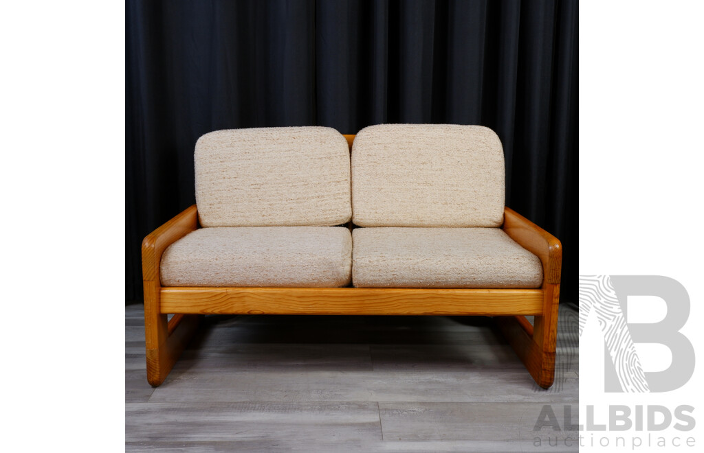 Vintage Pine Framed Three Piece Lounge Suite