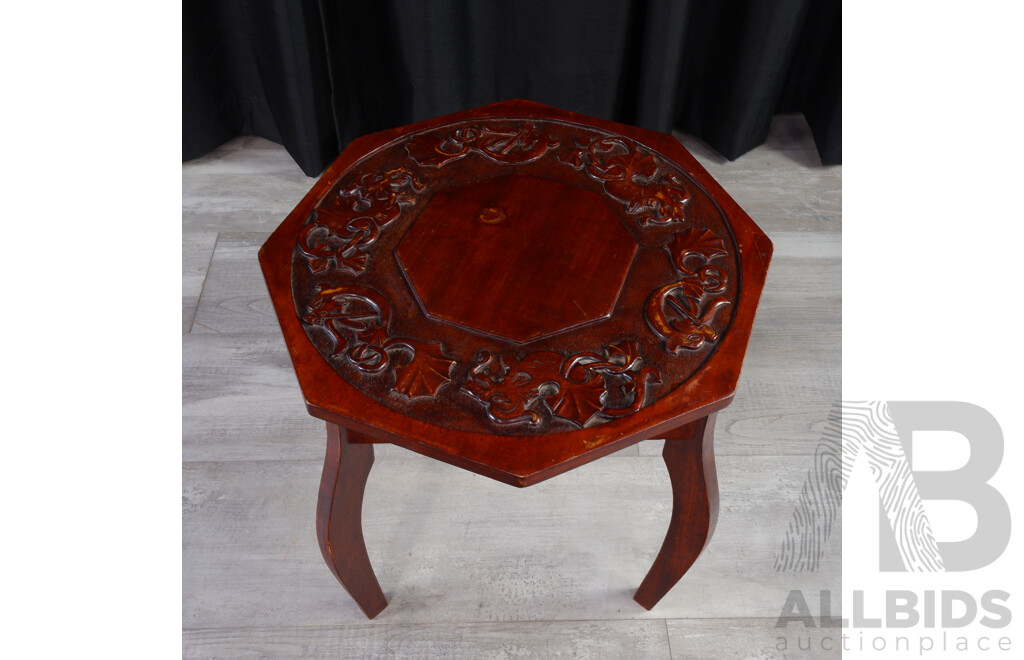 Heavily Carved Side Table