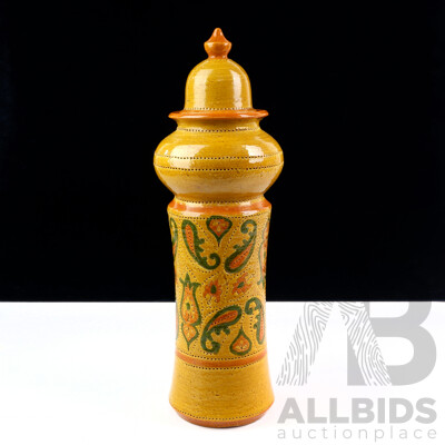 Retro Mid Century Italian Bitossi Ceramic Lidded Canister by Aldo Londi