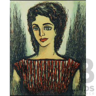 Syed Sadequain, (Pakistani-Indian, 1930-1987), Portrait of Marie From 