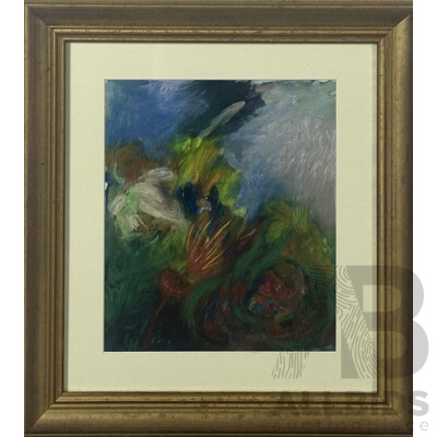 D. Taylor (Date Unknown), Abstract Flower Study, Gouache and Watercolour, 54 x 49 cm (frame)