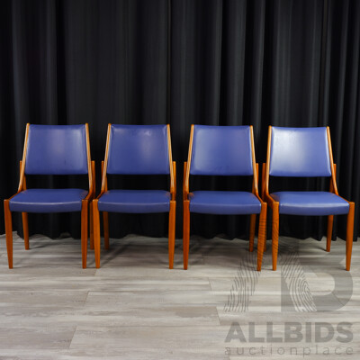 Set of Four Retro Upholstered Dining Chairs