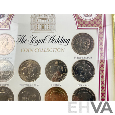United Kingdom Framed 1981 Royal Wedding Fourteen Coin Collection
