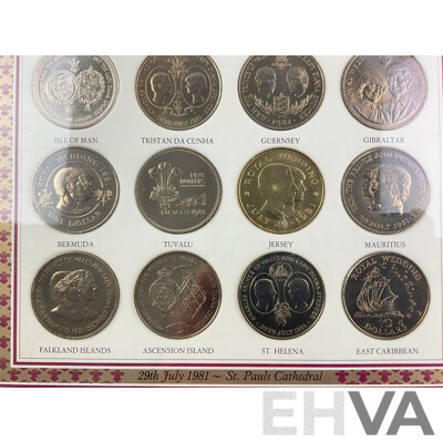 United Kingdom Framed 1981 Royal Wedding Fourteen Coin Collection