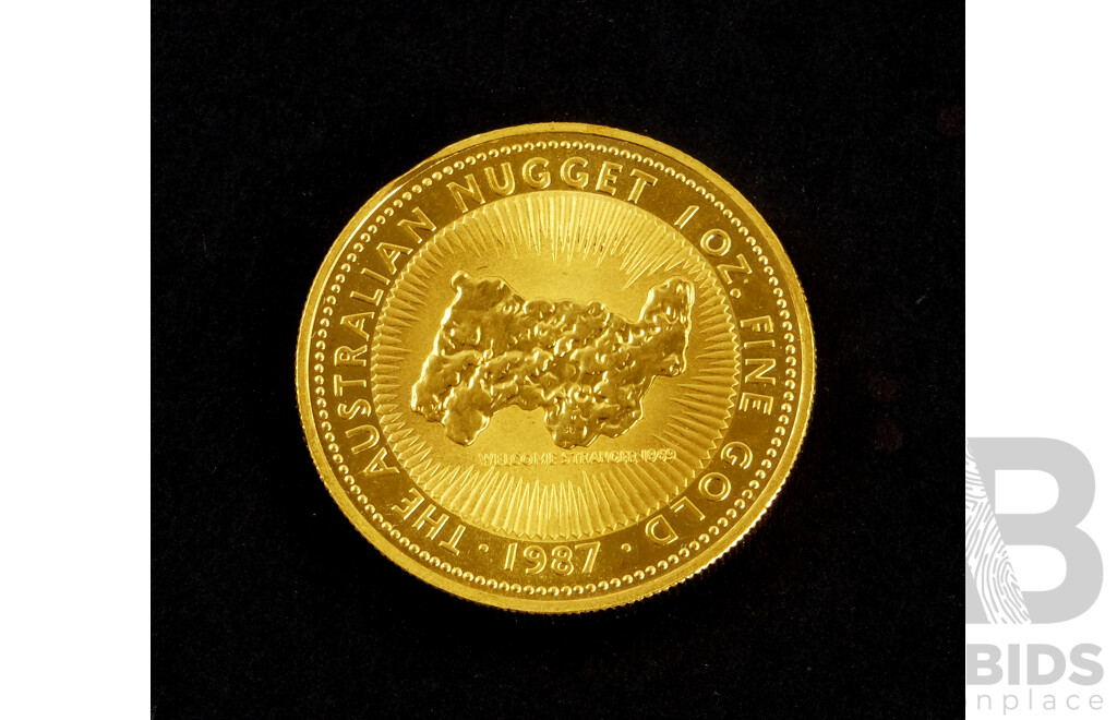 Australian 1987 Gold One Hundred Dollar Coin, 'The Australian Nugget' .999