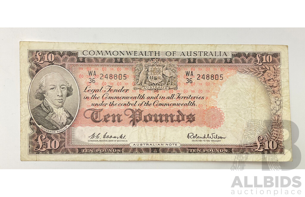 Australian Ten Pound Note, Coombs/Wilson WA 36248805