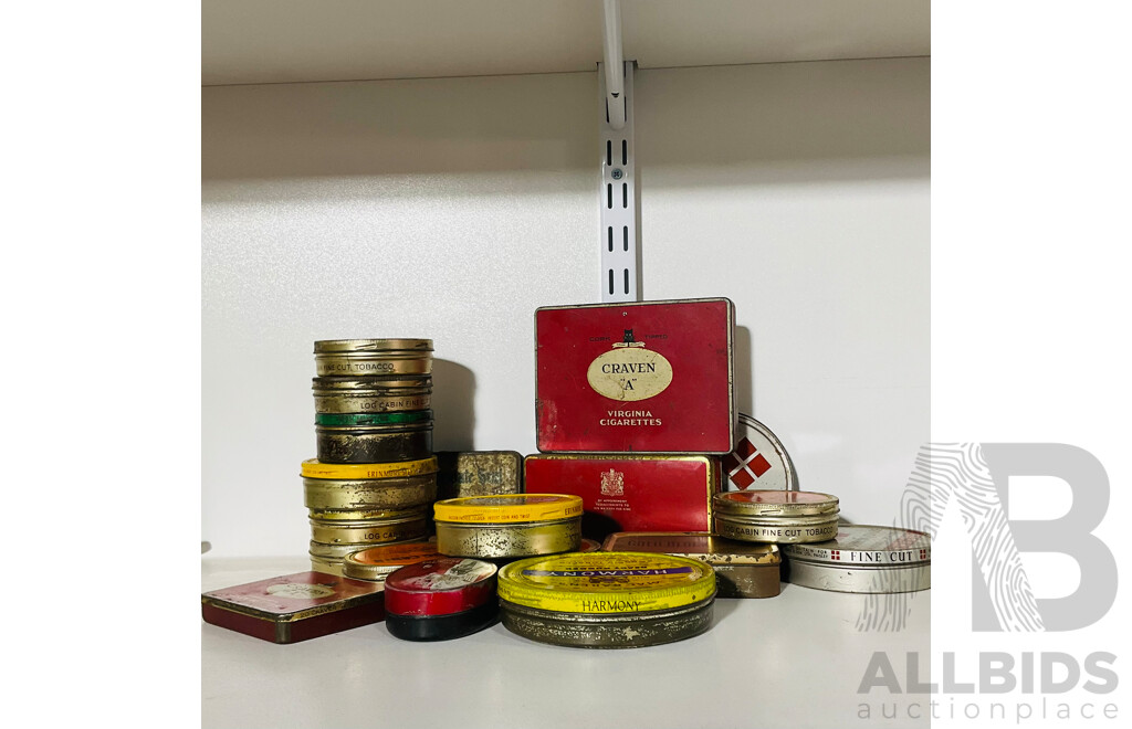 Collection of Vintage Cigarette and Tobacco Tins - All Empty