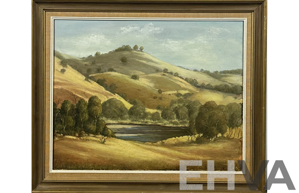 Peter Bardulis, (20th Century, Latvian Australian, 1912-1988), Along the Murrumbidgee, Oil on Canvas Board