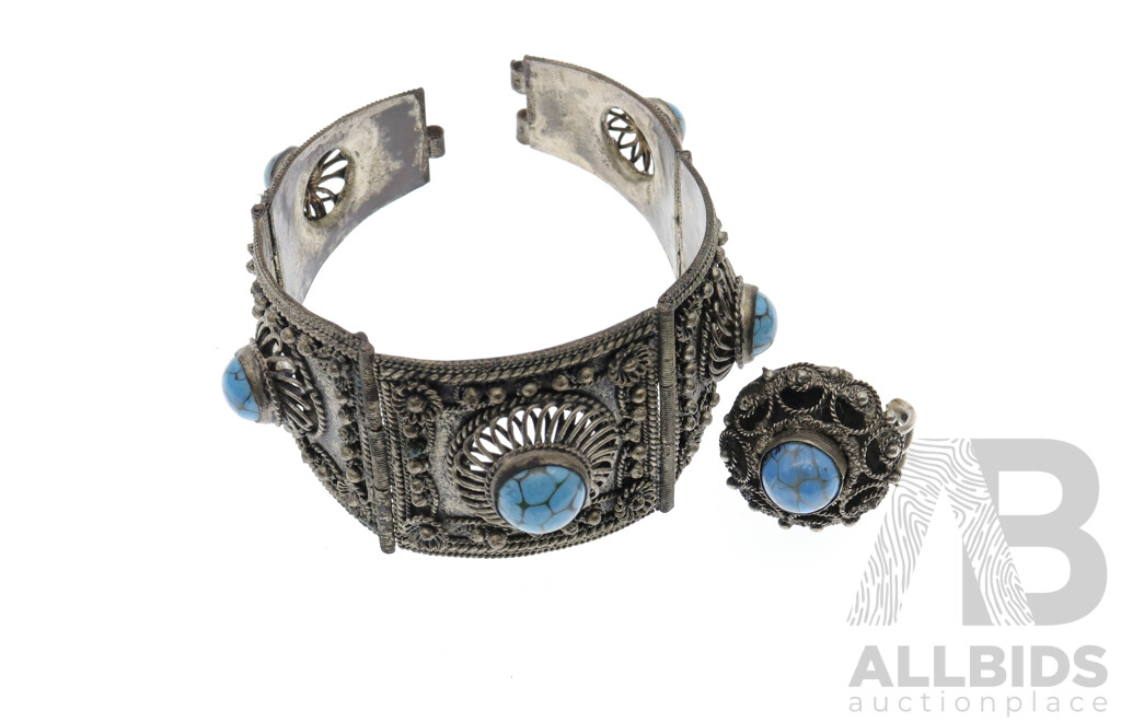 Beautiful Vintage Latvian Silver Jewellery Collection with Turquoise