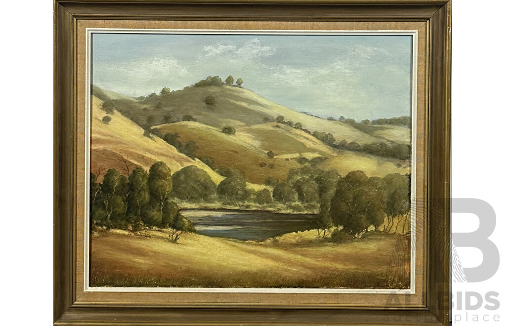 Peter Bardulis, (20th Century, Latvian Australian, 1912-1988), Along the Murrumbidgee, Oil on Canvas Board