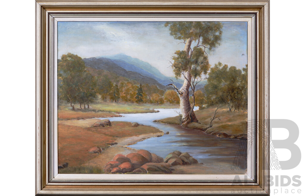 Peter Bardulis (20th Century, Latvian-Australian, 1912-1988), Upper Clyde River, Oil on Canvas Board, 40.5 x 50.5 cm (image)