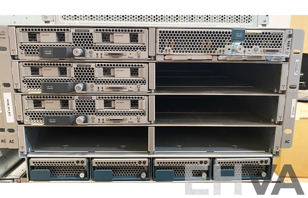 Cisco (UCS 5108) Server Chassis W/ 4x Cisco Intel Xeon Blade Servers