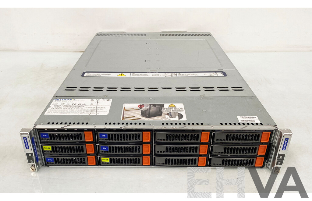 Nutanix (NXS2U2NL12G600) 2RU Dual-Node Server W/ 1x Dual Intel Xeon SILVER (4108) 1.8GHz-3.0GHz 8-Core CPU & 192GB DDR4 RAM Nodes