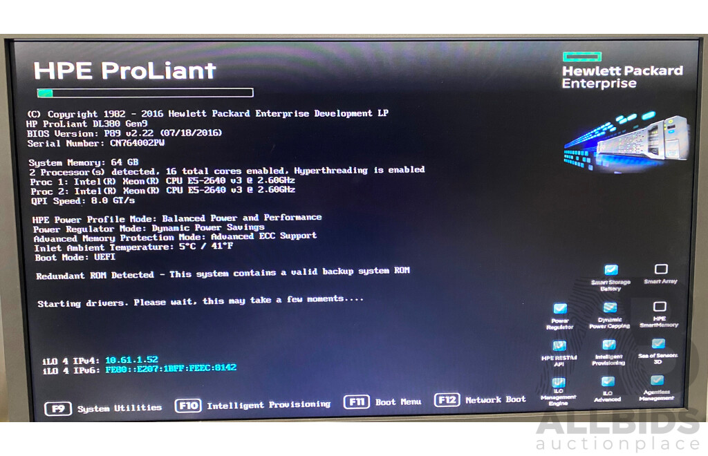 HP ProLiant DL380 Gen9 Dual Intel Xeon (E5-2640 V3) 2.60GHz-3.40GHz 8-Core CPU 2RU Server W/ 64GB DDR4
