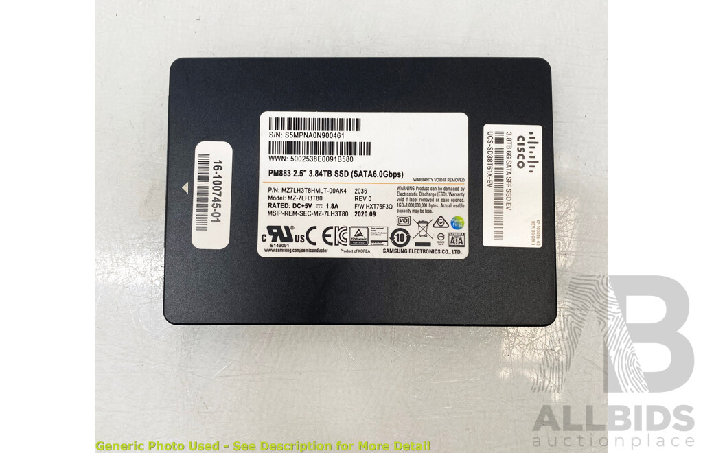 Cisco 3.84TB SATA 2.5-Inch Solid State Drive