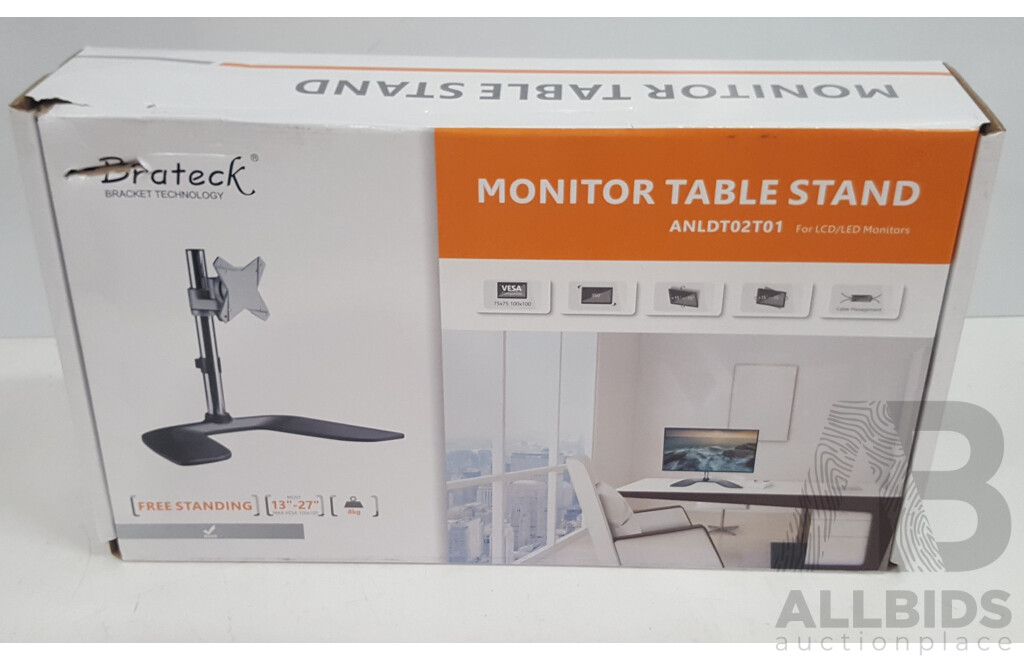 Brateck (ANLDT02T01) Free-Standing Monitor Table Stand