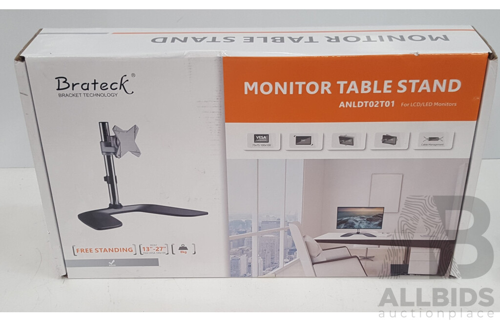 Brateck (ANLDT02T01) Free-Standing Monitor Table Stand