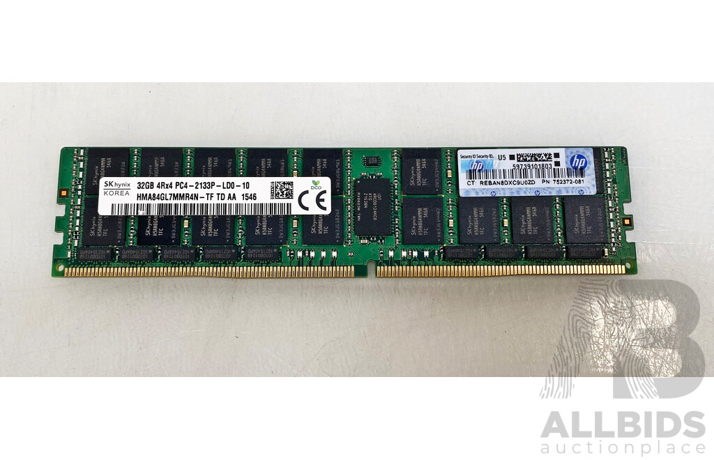 SK Hynix (HMA84GL7MMR4N) 32GB ECC DDR4 RDIMM RAM - Lot of Four