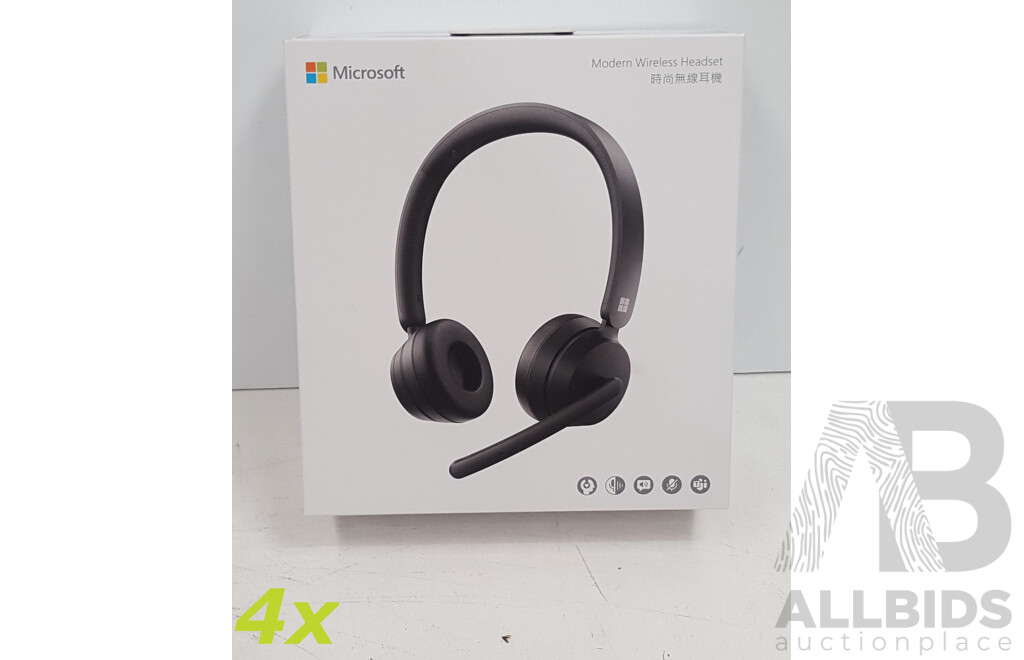 Microsoft (1998) Modern Wireless Headset - Lot of Four *Brand New