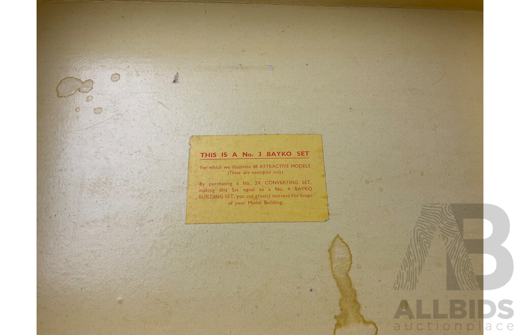 Vintage Bayko Building Set Number Three with Original Box and Instructions, Plimpton Engineering Co, Made in England