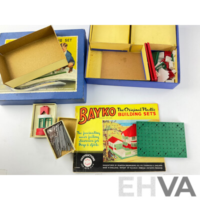 Three Vintage Bayko Building Sets 0 and X0, Plimpton Engineering Co, Made in England