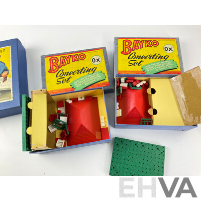 Three Vintage Bayko Building Sets 0 and X0, Plimpton Engineering Co, Made in England