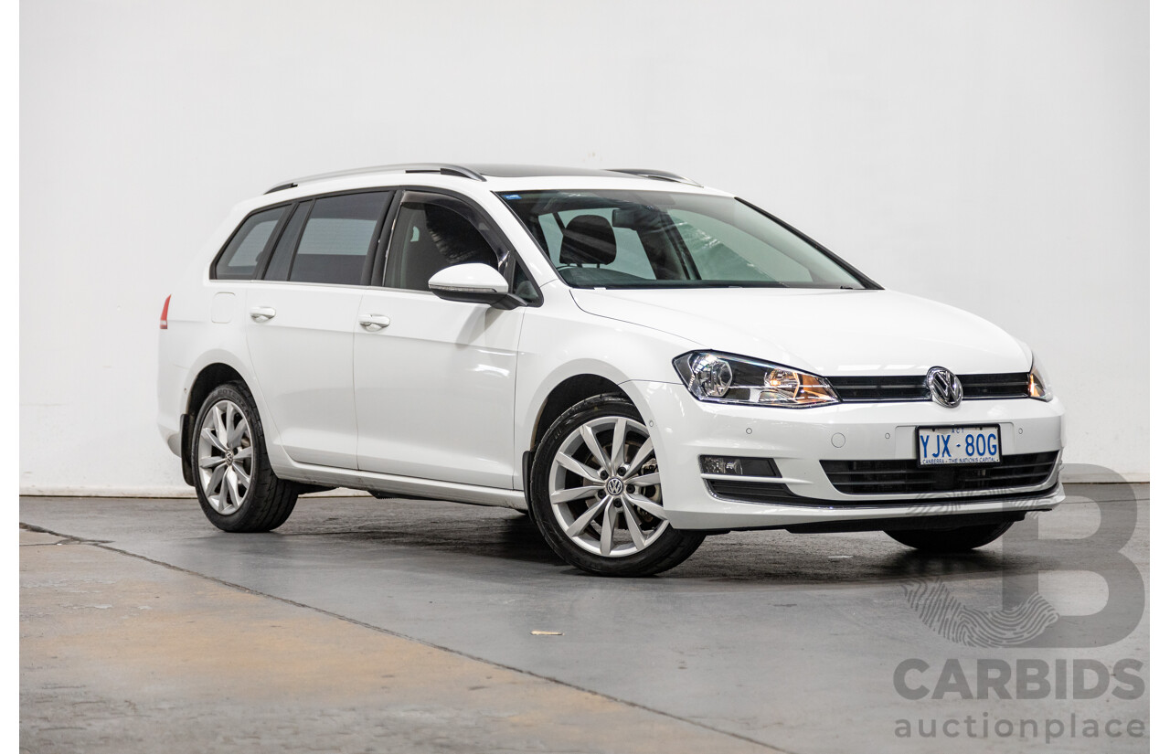 2/2014 Volkswagen Golf 110 TDI Highline MK7 AU MY14 4d Wagon White Turbo Diesel 2.0L