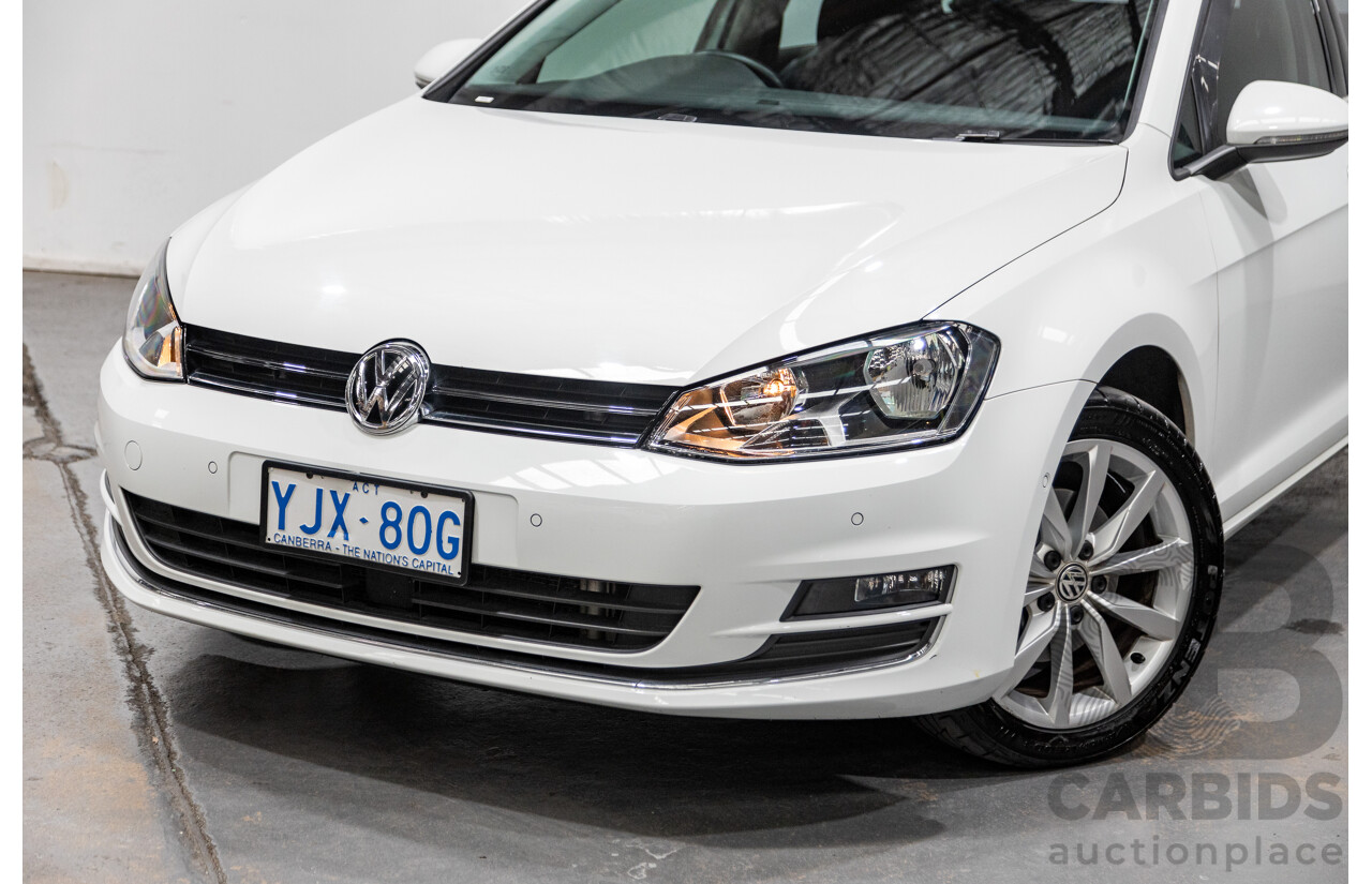 2/2014 Volkswagen Golf 110 TDI Highline MK7 AU MY14 4d Wagon White Turbo Diesel 2.0L