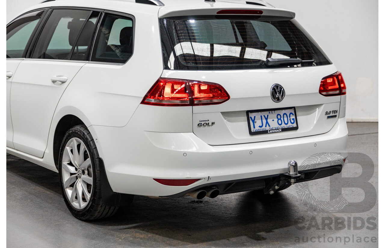 2/2014 Volkswagen Golf 110 TDI Highline MK7 AU MY14 4d Wagon White Turbo Diesel 2.0L